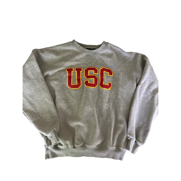 USC Southern California Gray Crewneck Sweatshirt Collegiate Varsity Women Small - Picture 1 of 4